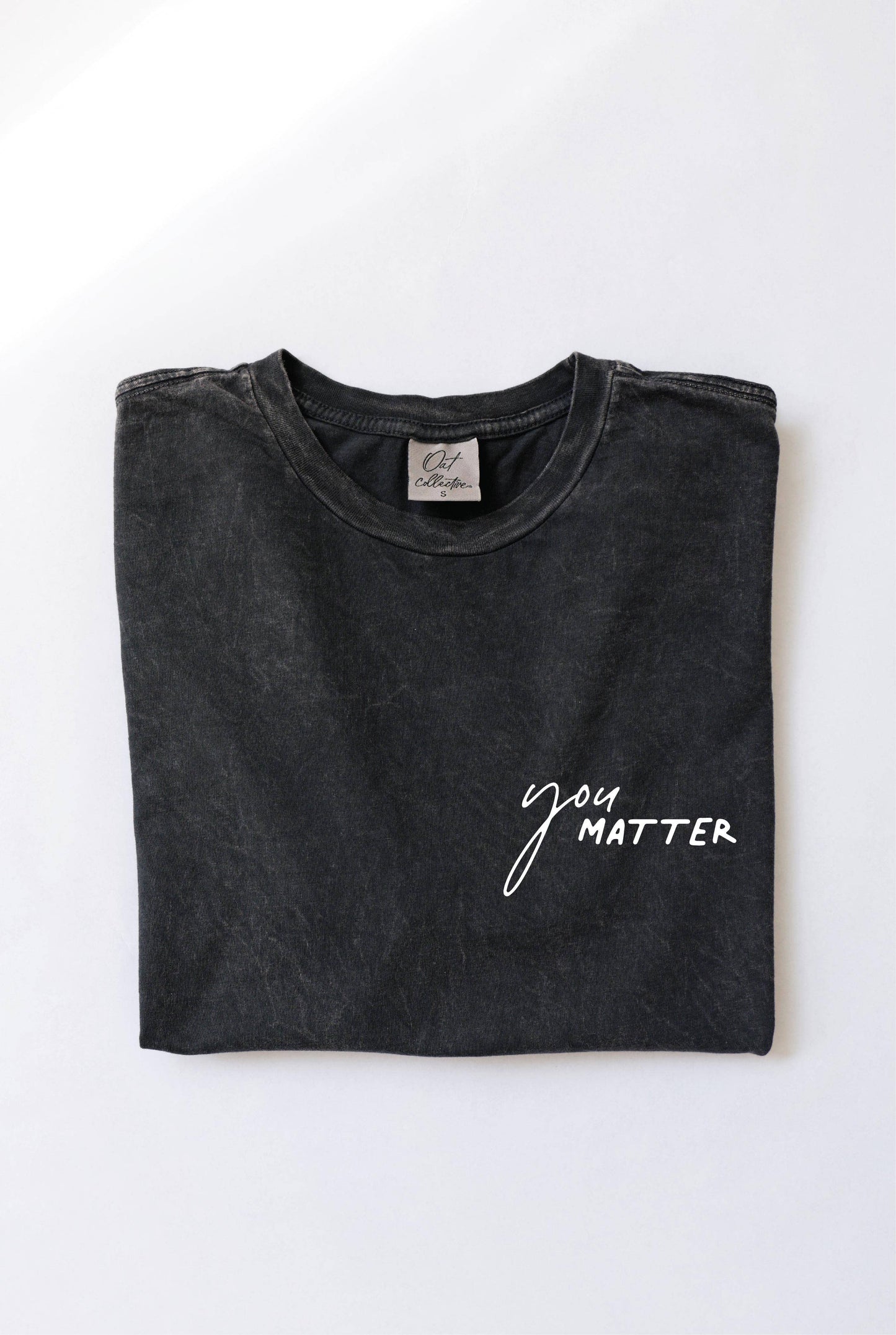 You Matter Front & Back Graphic Top- Storm