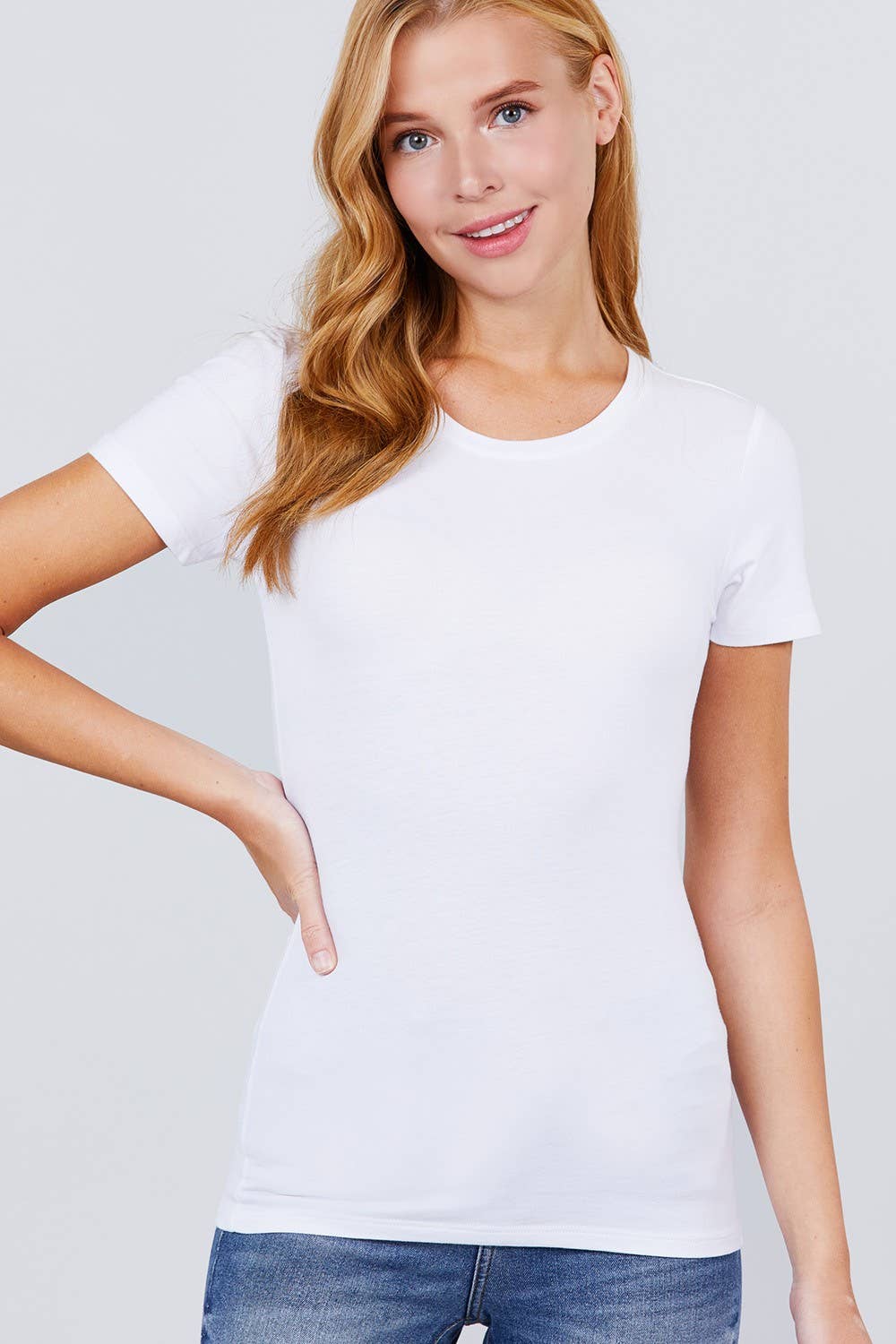 Fitted Short Sleeve Crew Neck
