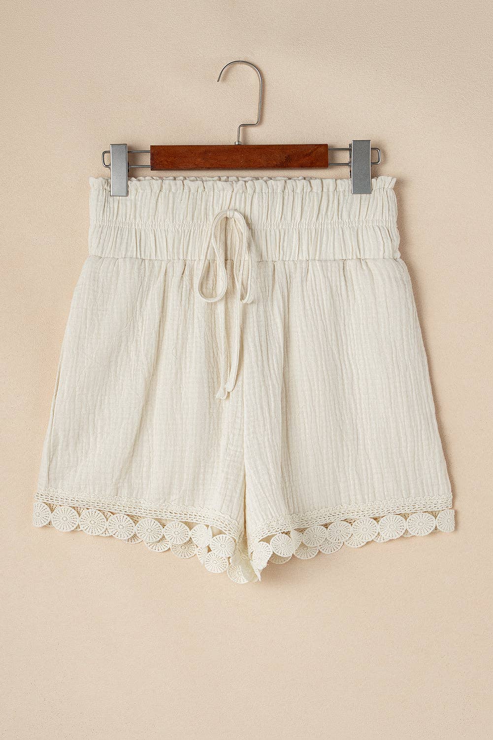 19 Lace Hem Crinkle Gauze Shorts