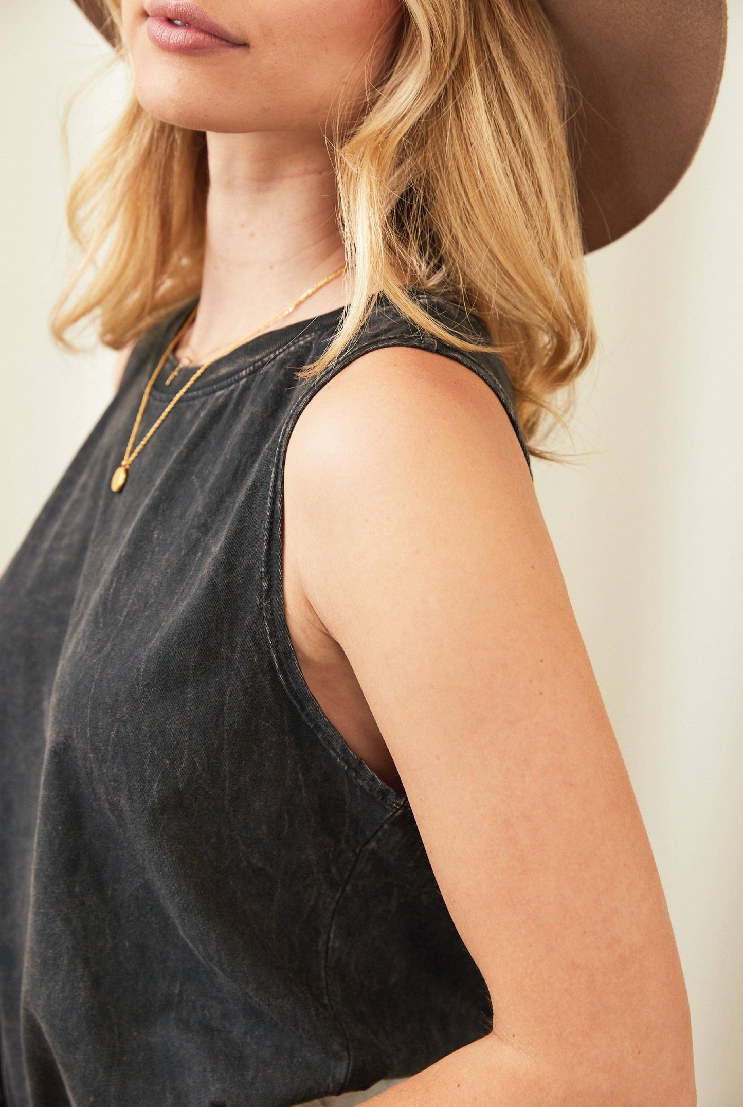 Sunshine And Seltzers Graphic Tank Top- Mineral Black