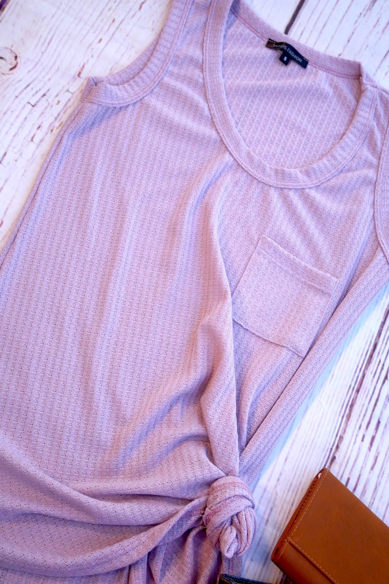 Waffle Knit Tank top- Lavender