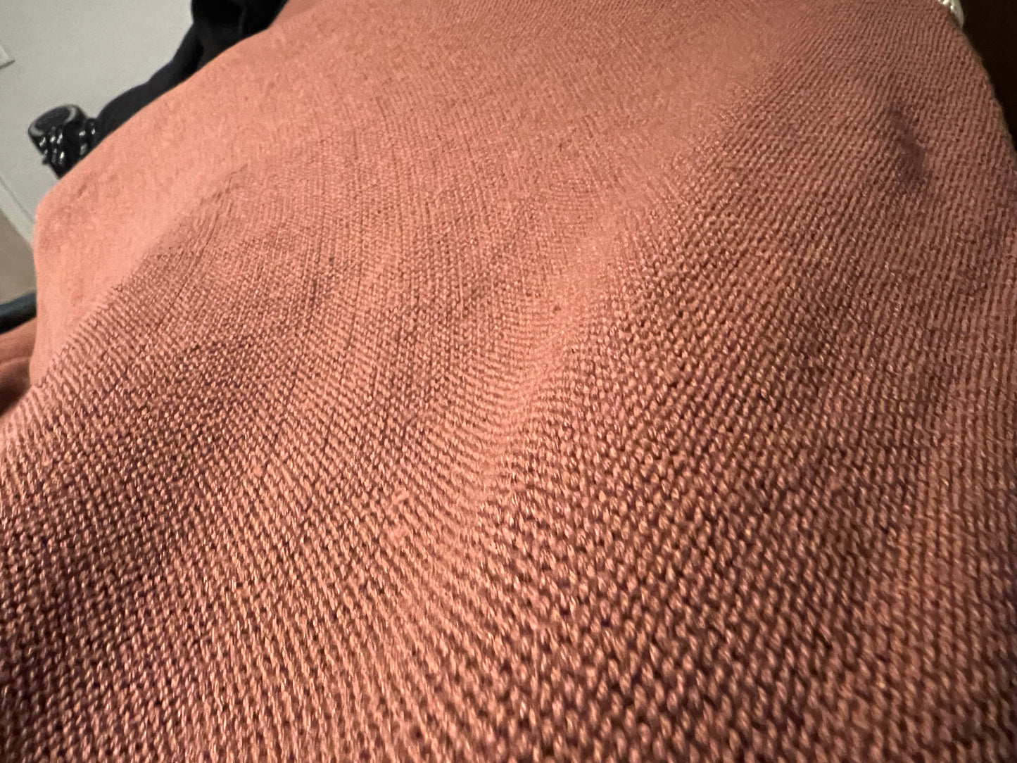 DEFECTIVE Color block Bishop Sleeve Ribbed Sweater- Coffee