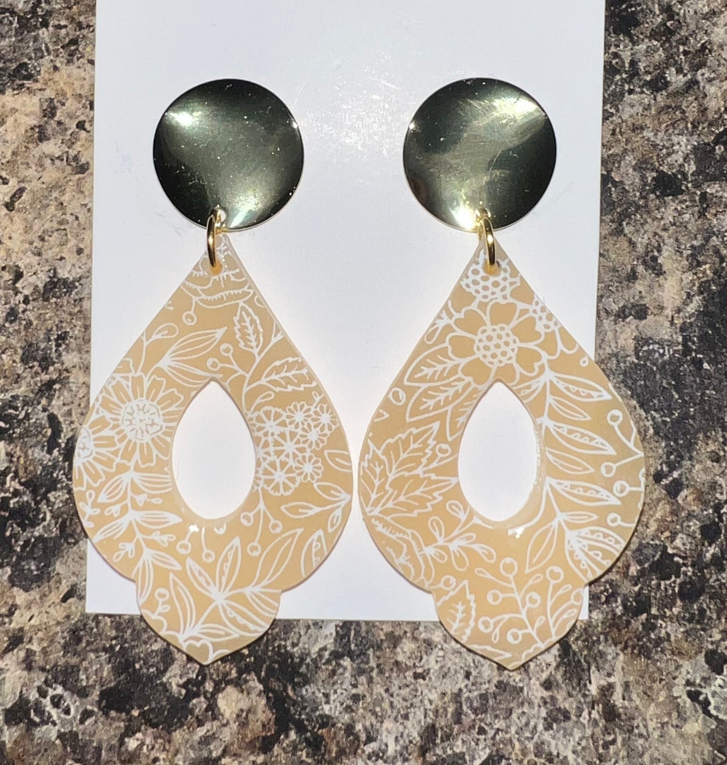 Floral Detailed Translucent Clay Earrings