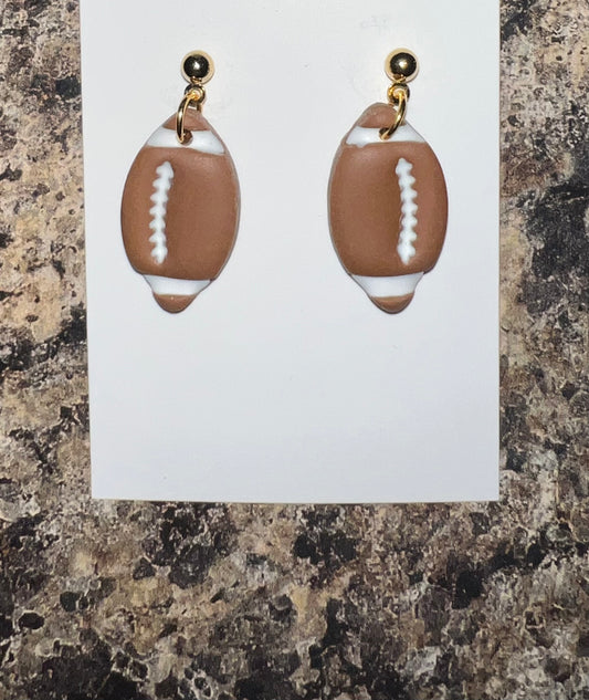 Football Clay Earrings, Football Earrings, Football Studs