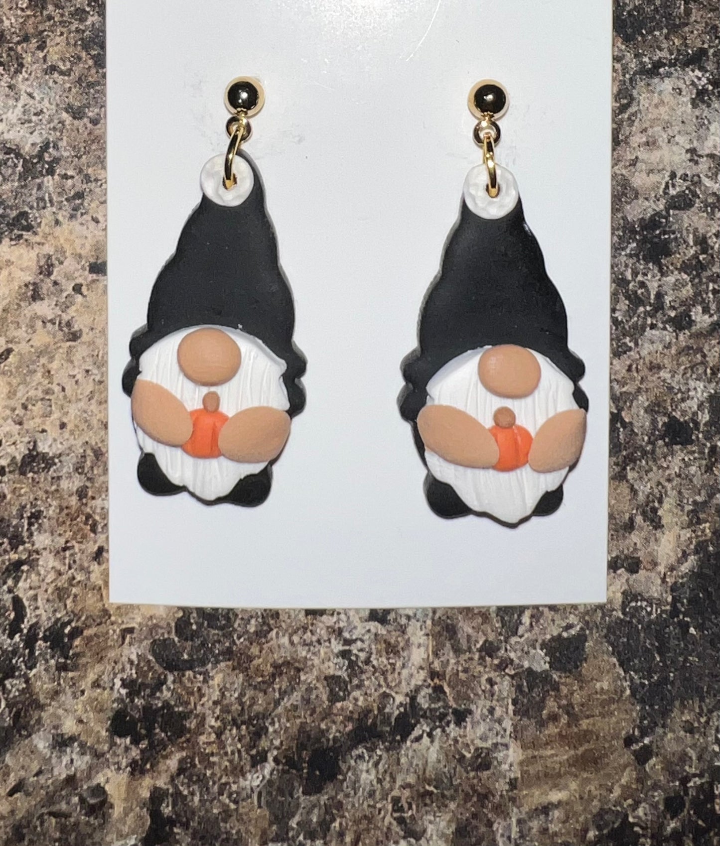Gnome Halloween Earrings, Gnome Clay Earrings