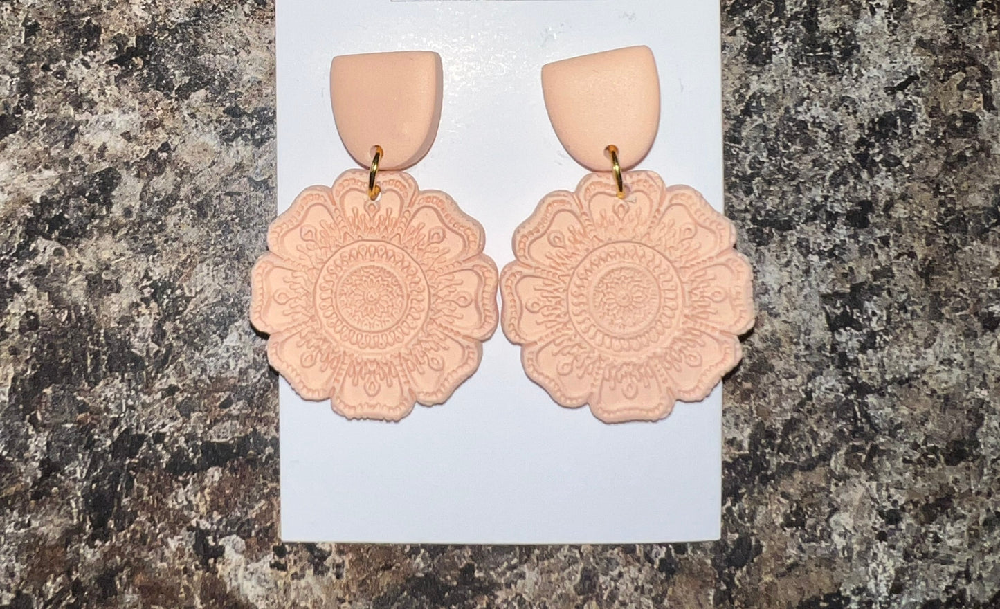 Spring Mandala Flowers, Flower Clay Earrings