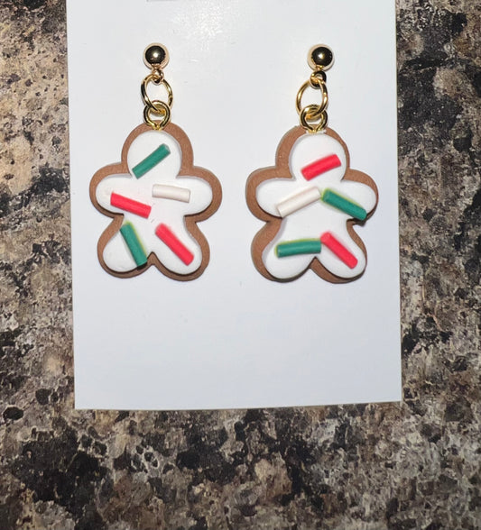 Iced Cookie Earrings, Cookie Clay Earrings, Sprinkle Cookies