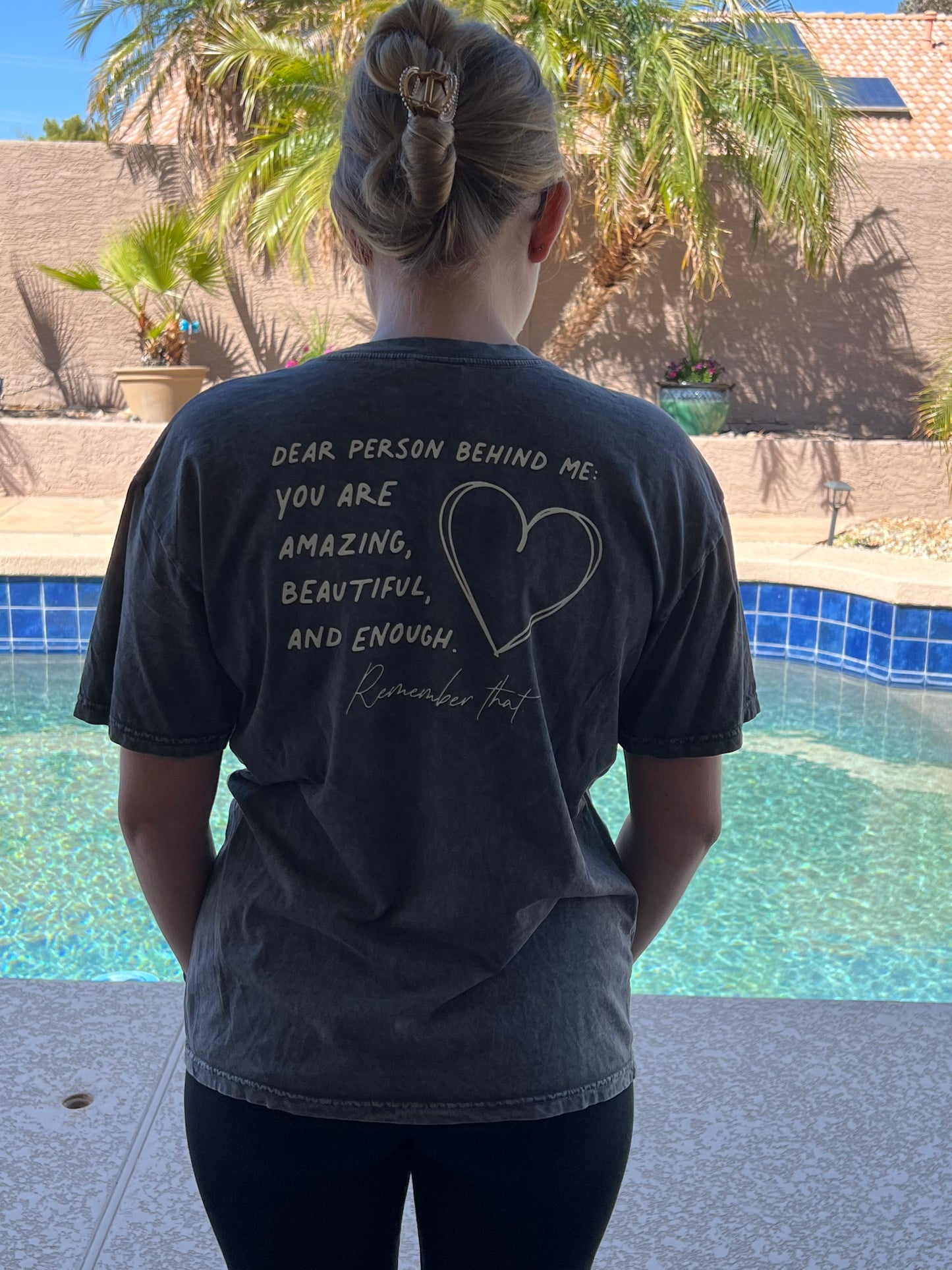 You Matter Front & Back Graphic Top- Storm