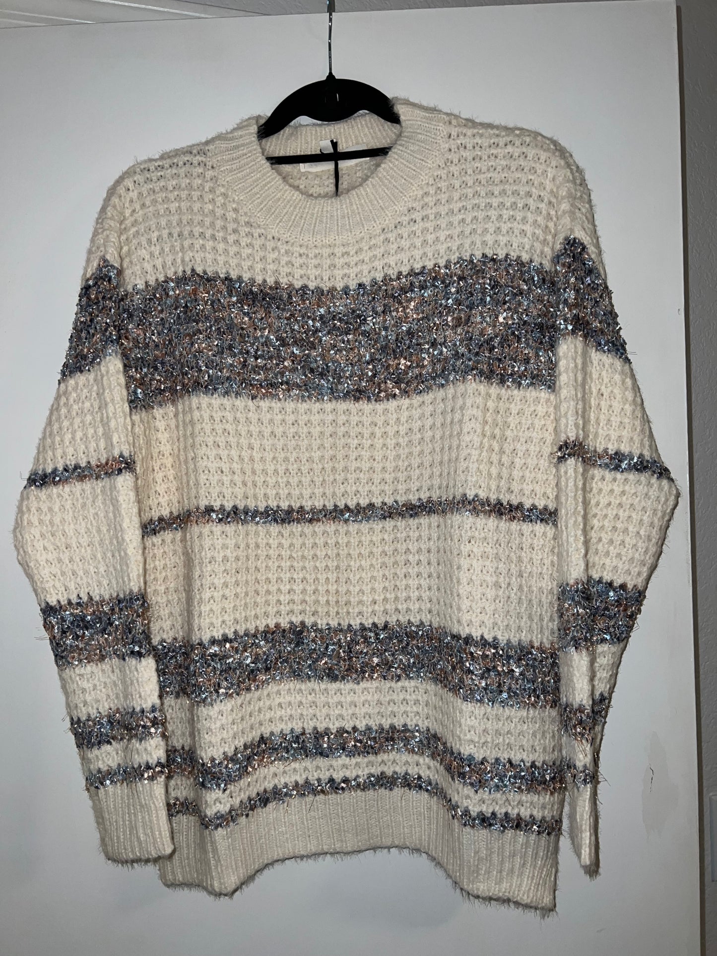 Tweed Color Block Knitted Sweater