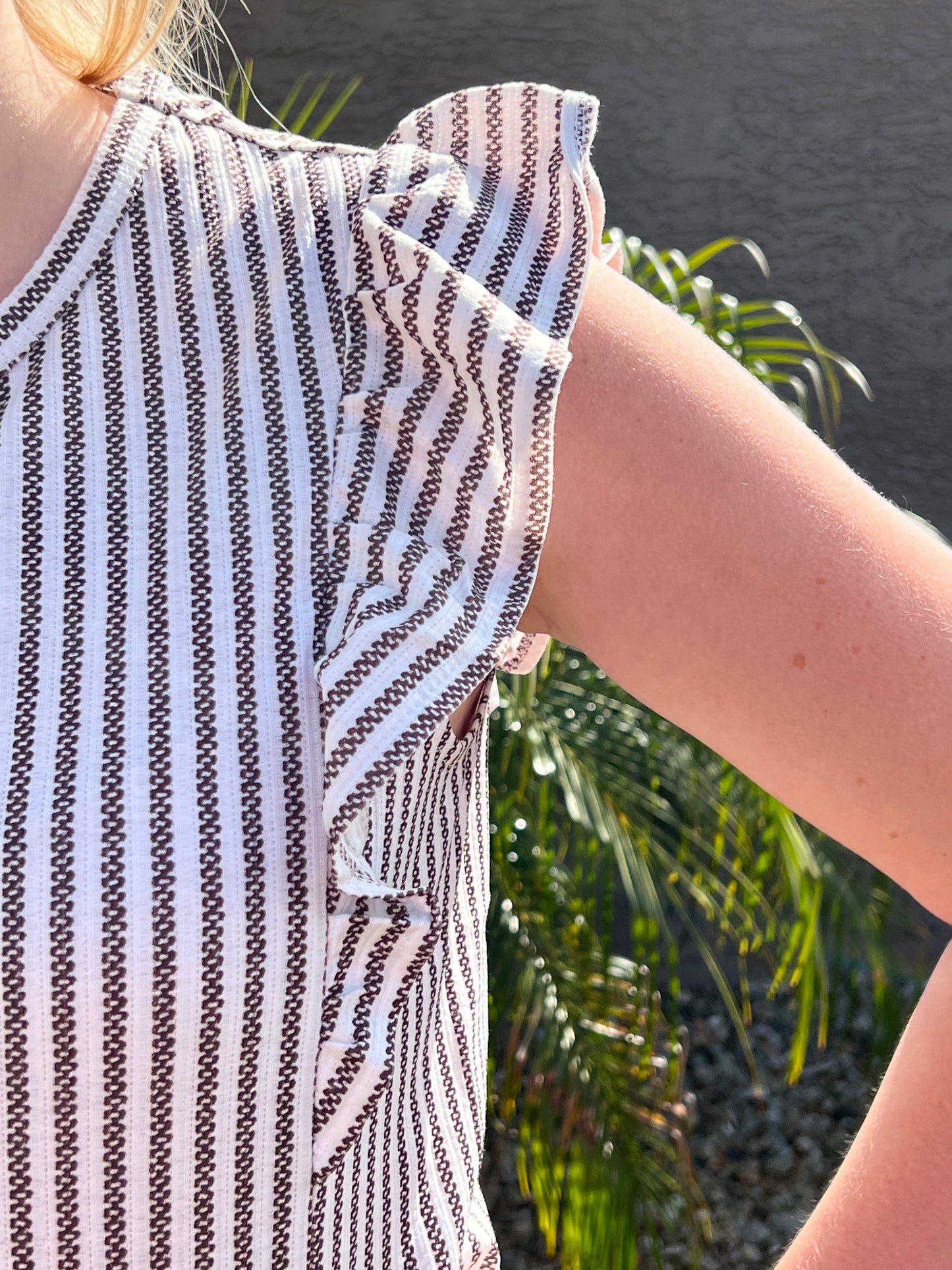 Priscilla Striped Ruffle Top