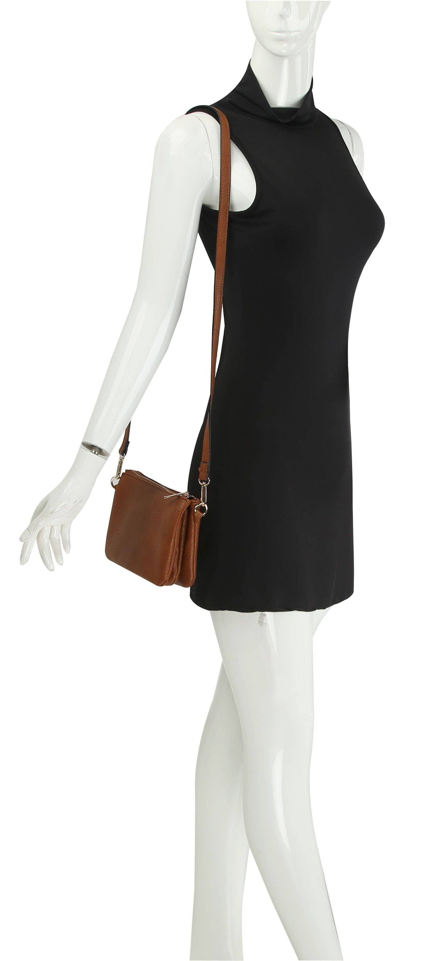 Convertible clutch crossbody wristlet- Light Tan