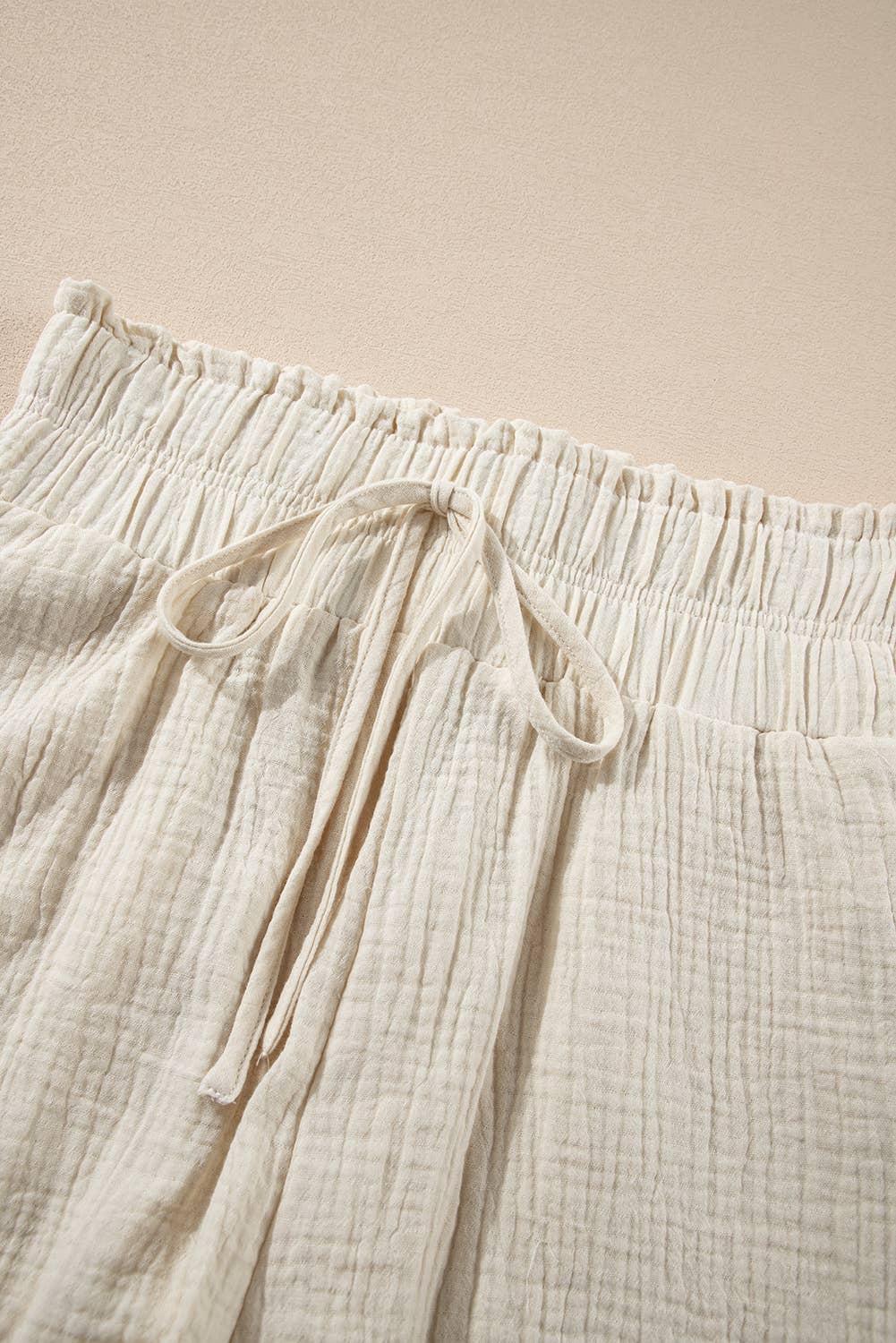 19 Lace Hem Crinkle Gauze Shorts