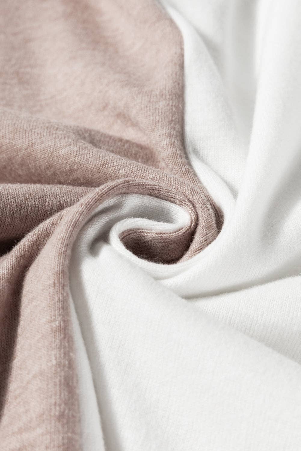 Colorblock Long Sleeve Top- Khaki & White