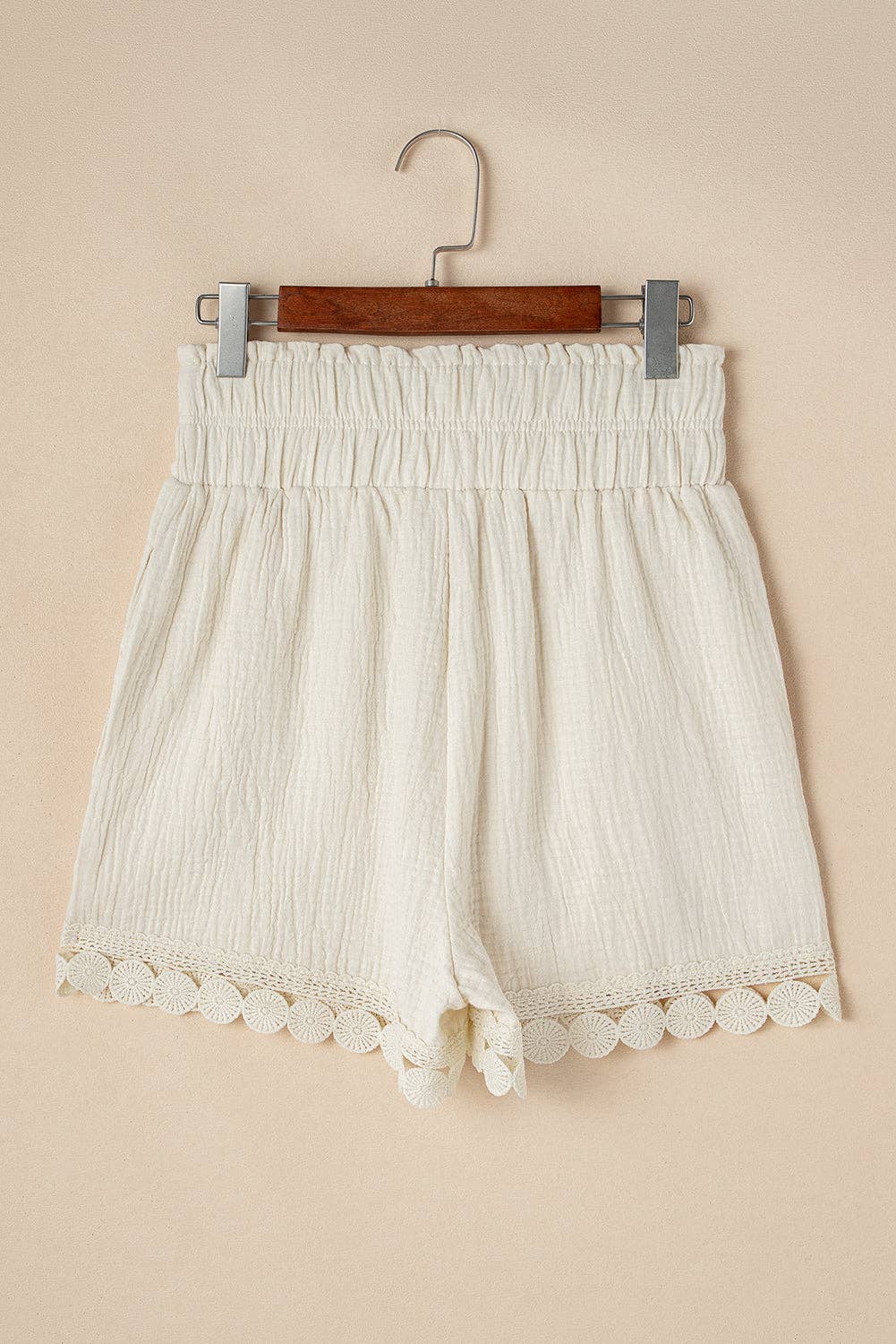 19 Lace Hem Crinkle Gauze Shorts