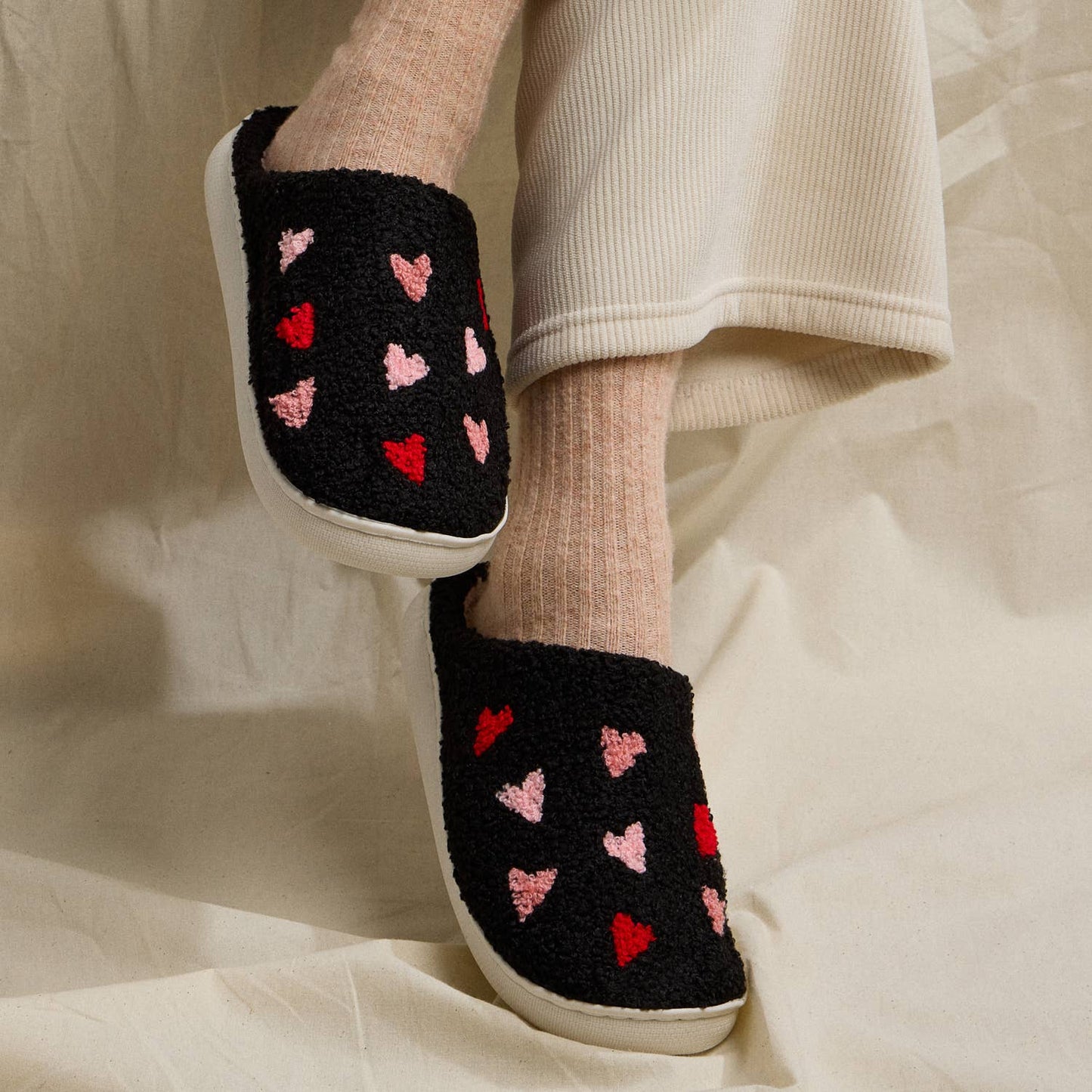 Multi Hearts Home Slippers