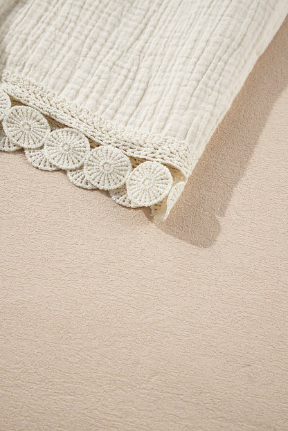 19 Lace Hem Crinkle Gauze Shorts