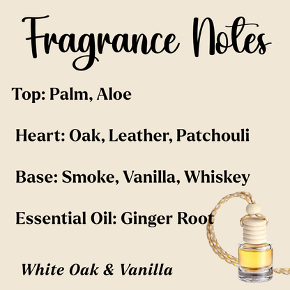 Hanging Car Diffusers- White Oak & Amber