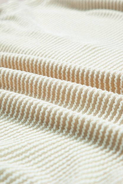 Corded Texture Long Sleeve- Apricot