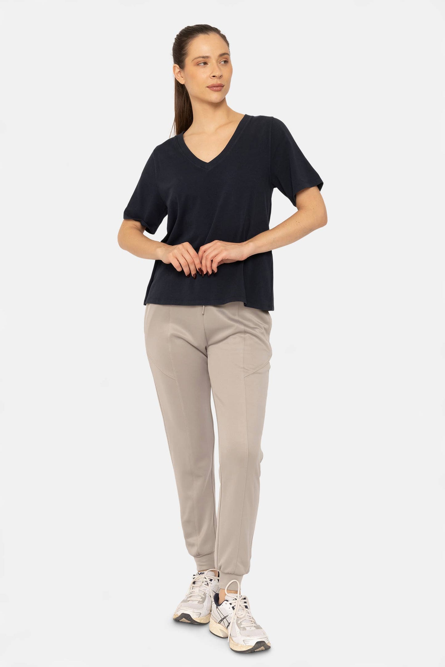 Cuffed Joggers with Zippered Pockets