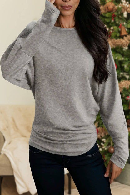 Casual Extended Cuffs Long Sleeve Top