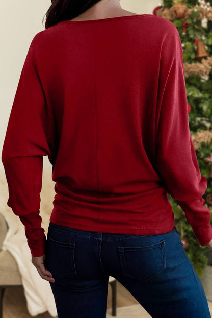 Casual Extended Cuffs Long Sleeve Top