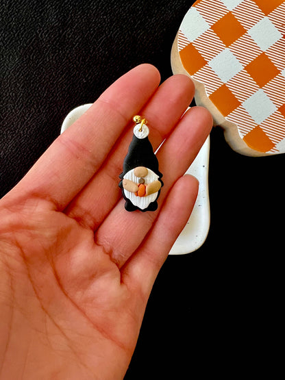 Gnome Halloween Earrings, Gnome Clay Earrings