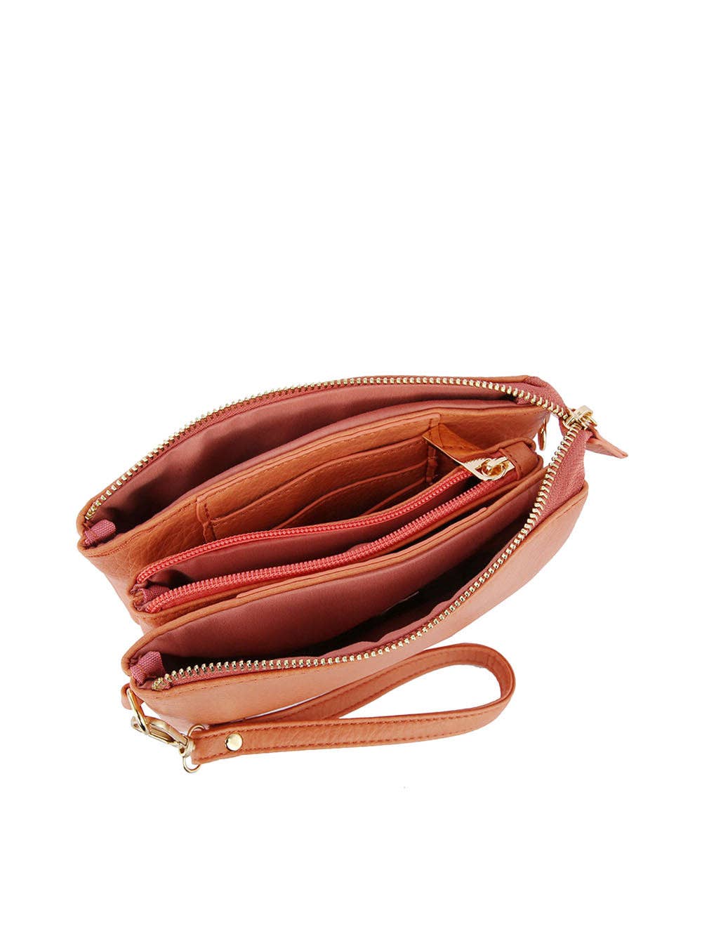 Convertible clutch crossbody wristlet- Light Tan