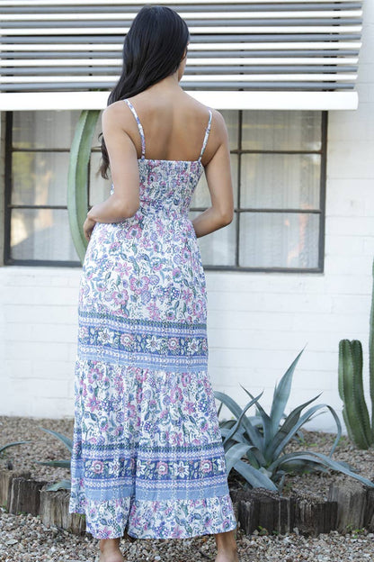 V-Neck Twist Front Maxi Dress- Multi Color