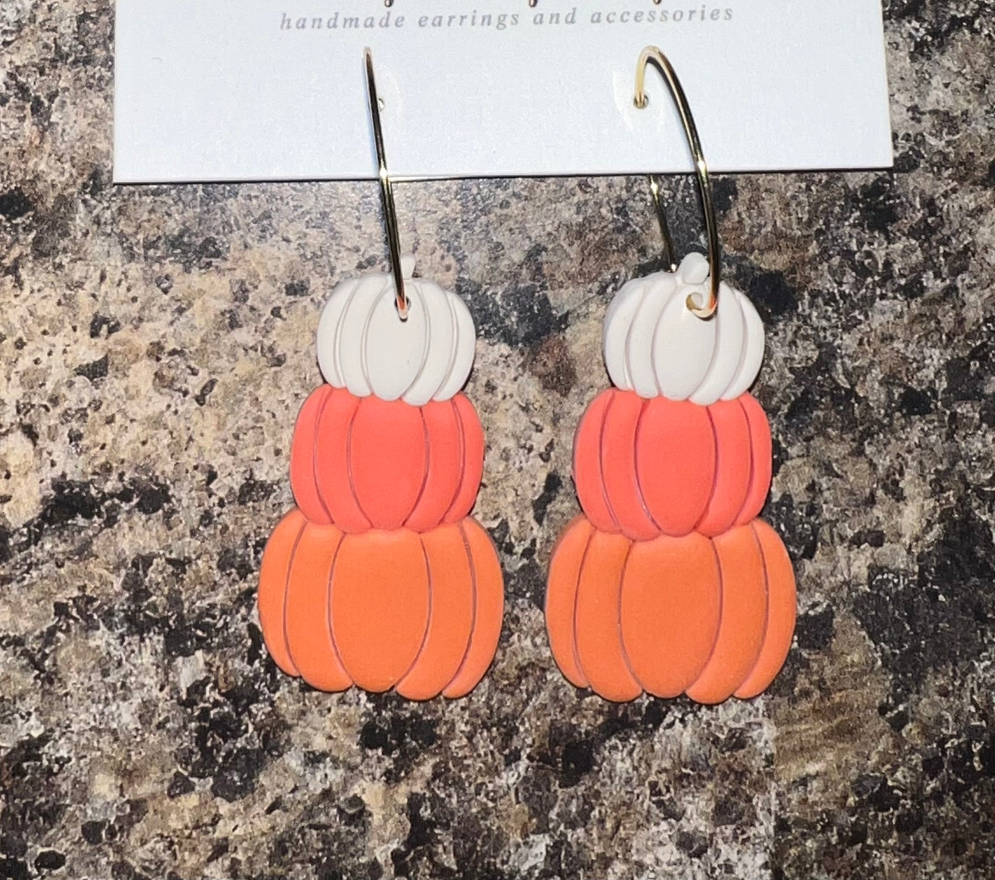 Stacked Pumpkin Earrings, Pumpkin Earrings, Pumpkin Hoops