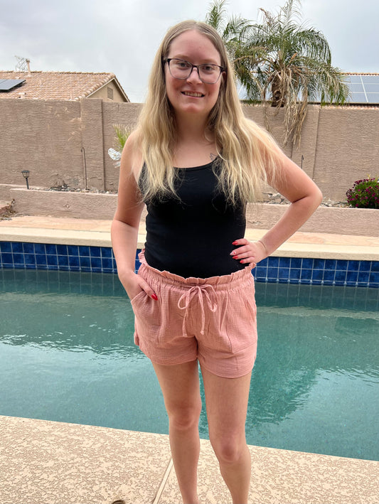 Crinkle Gauze Pull-On Shorts