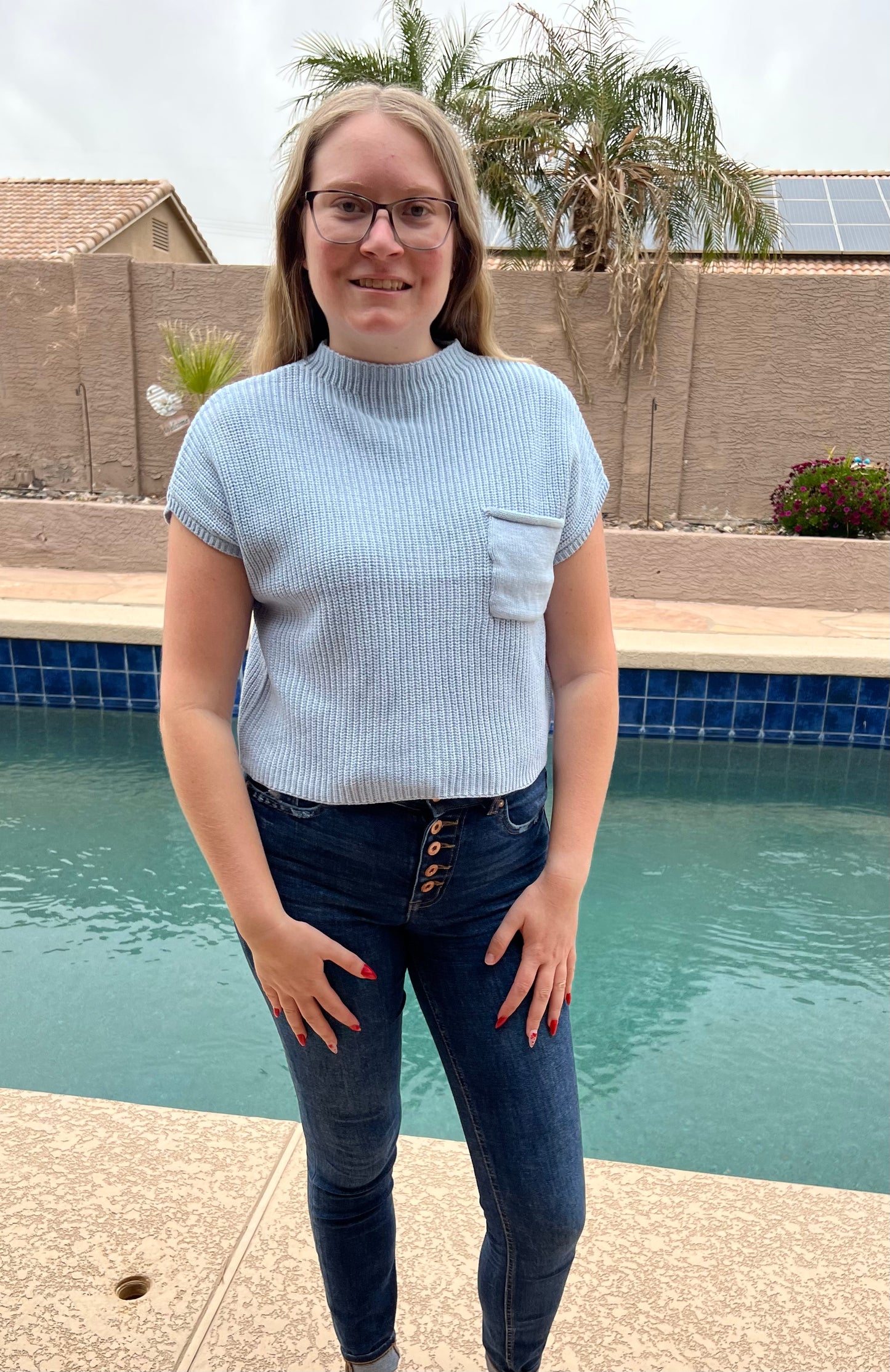 Mock Neck Crop Sweater