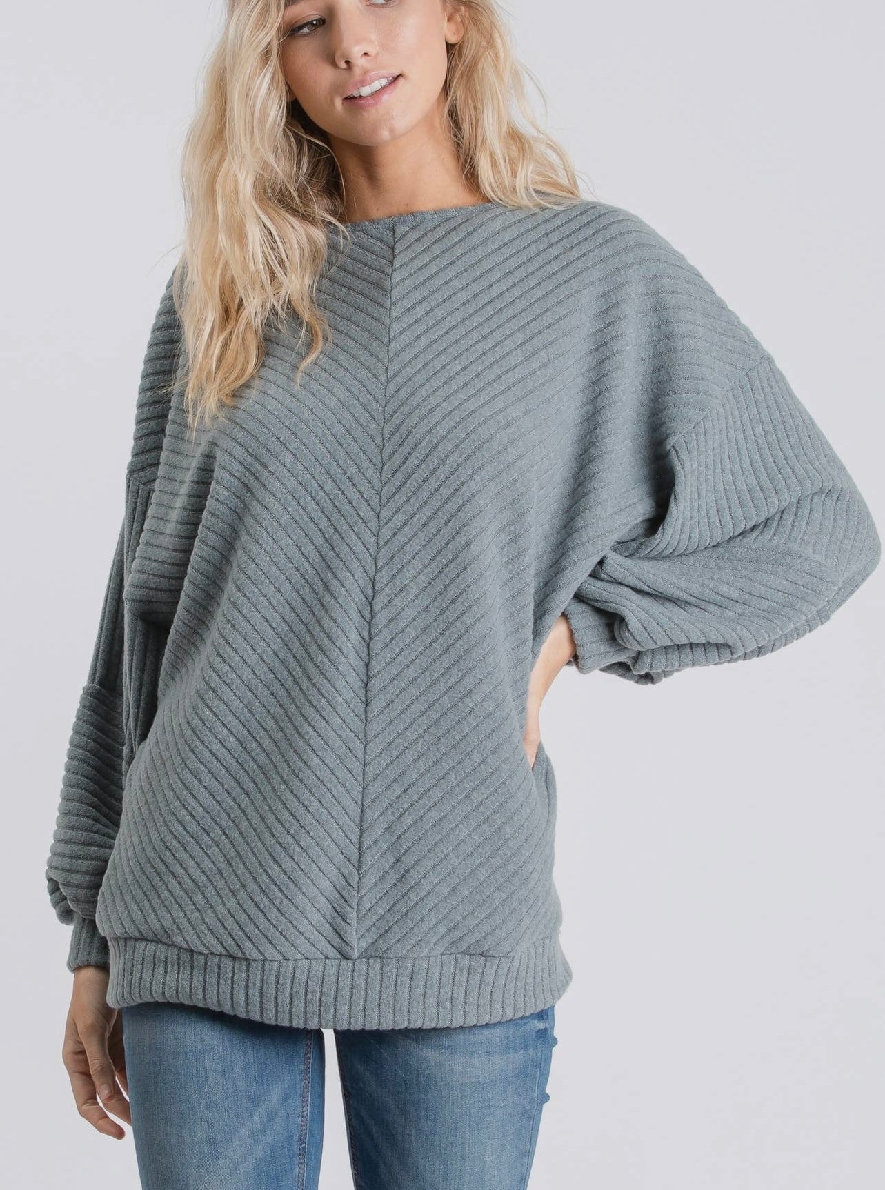 Rib Chevron Long Sleeve