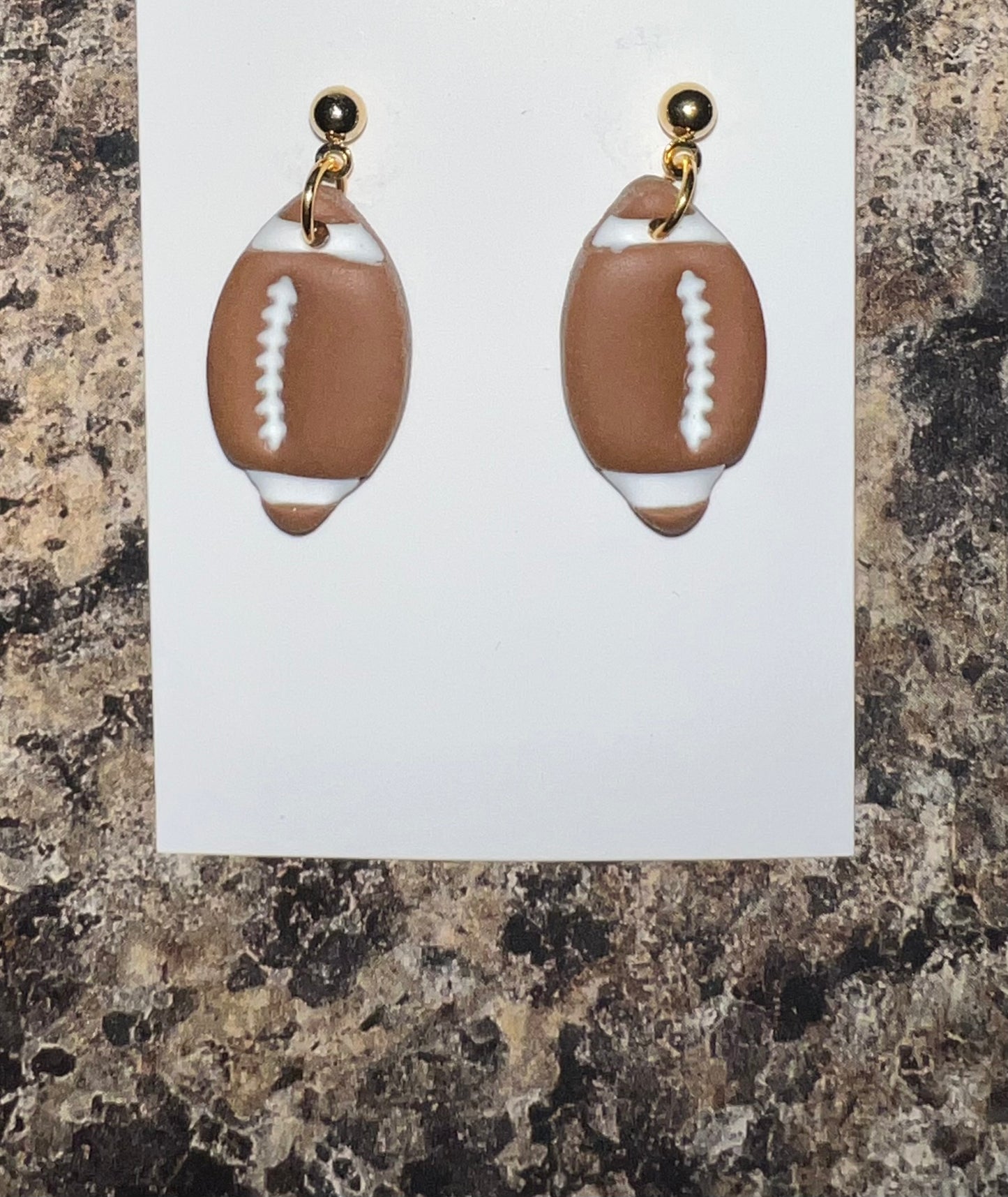 Football Clay Earrings, Football Earrings, Football Studs