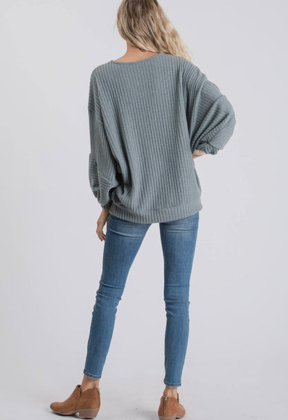 Rib Chevron Long Sleeve