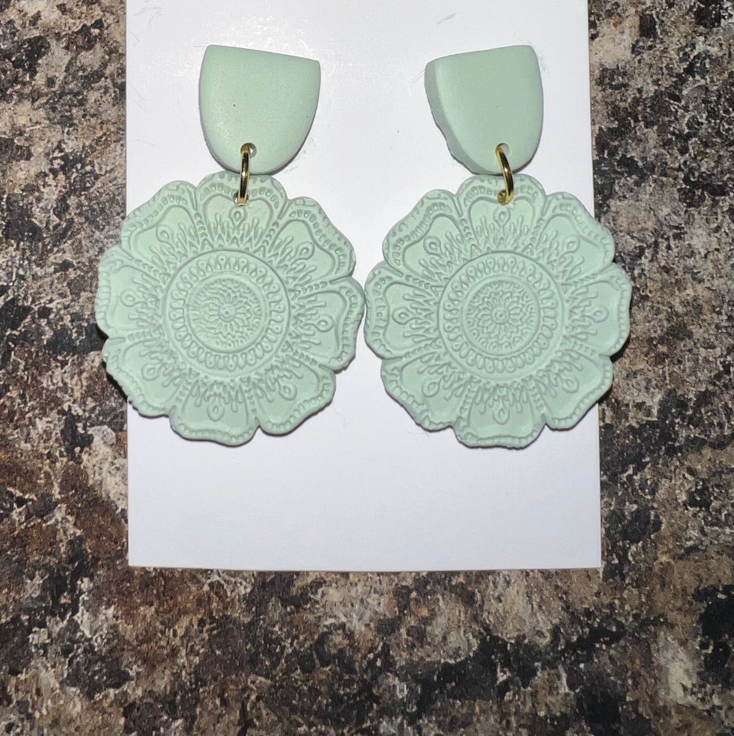 Spring Mandala Flowers, Flower Clay Earrings
