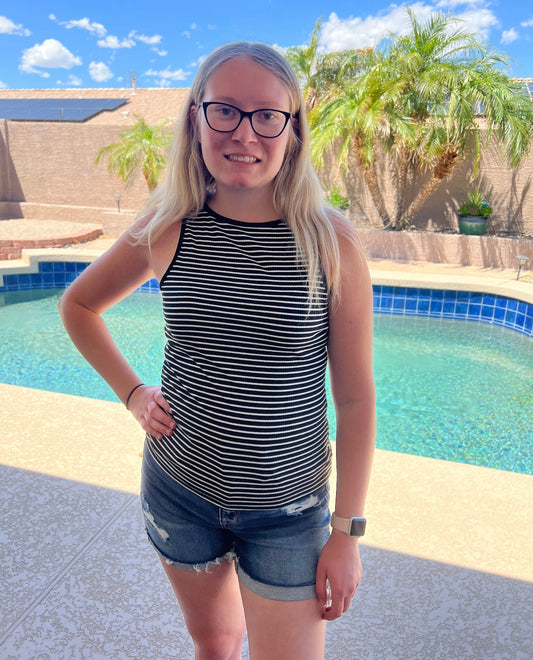 DEFECTIVE Striped Print Tank Top- Small