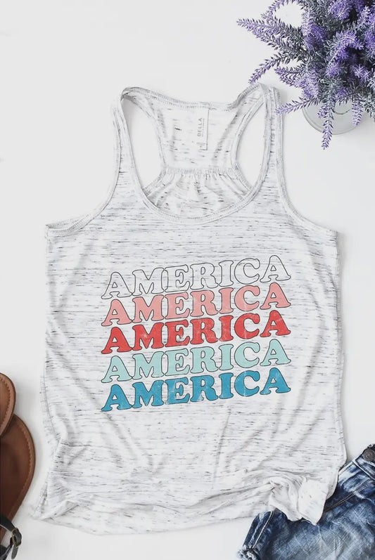 America Repeat Patriotic 4th Of July Tank Top