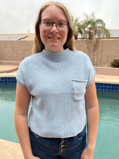 Mock Neck Crop Sweater