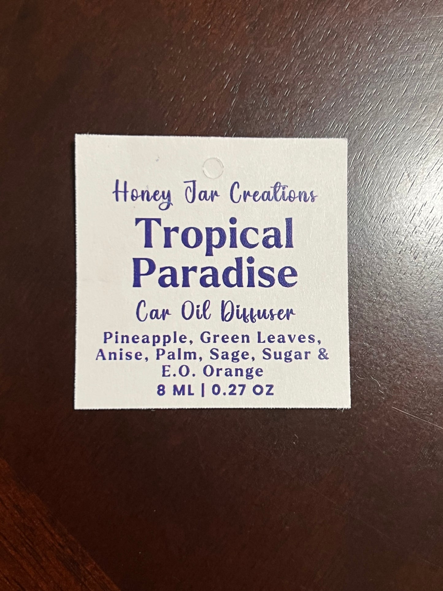 Hanging Car Diffuser- Tropical Paradise