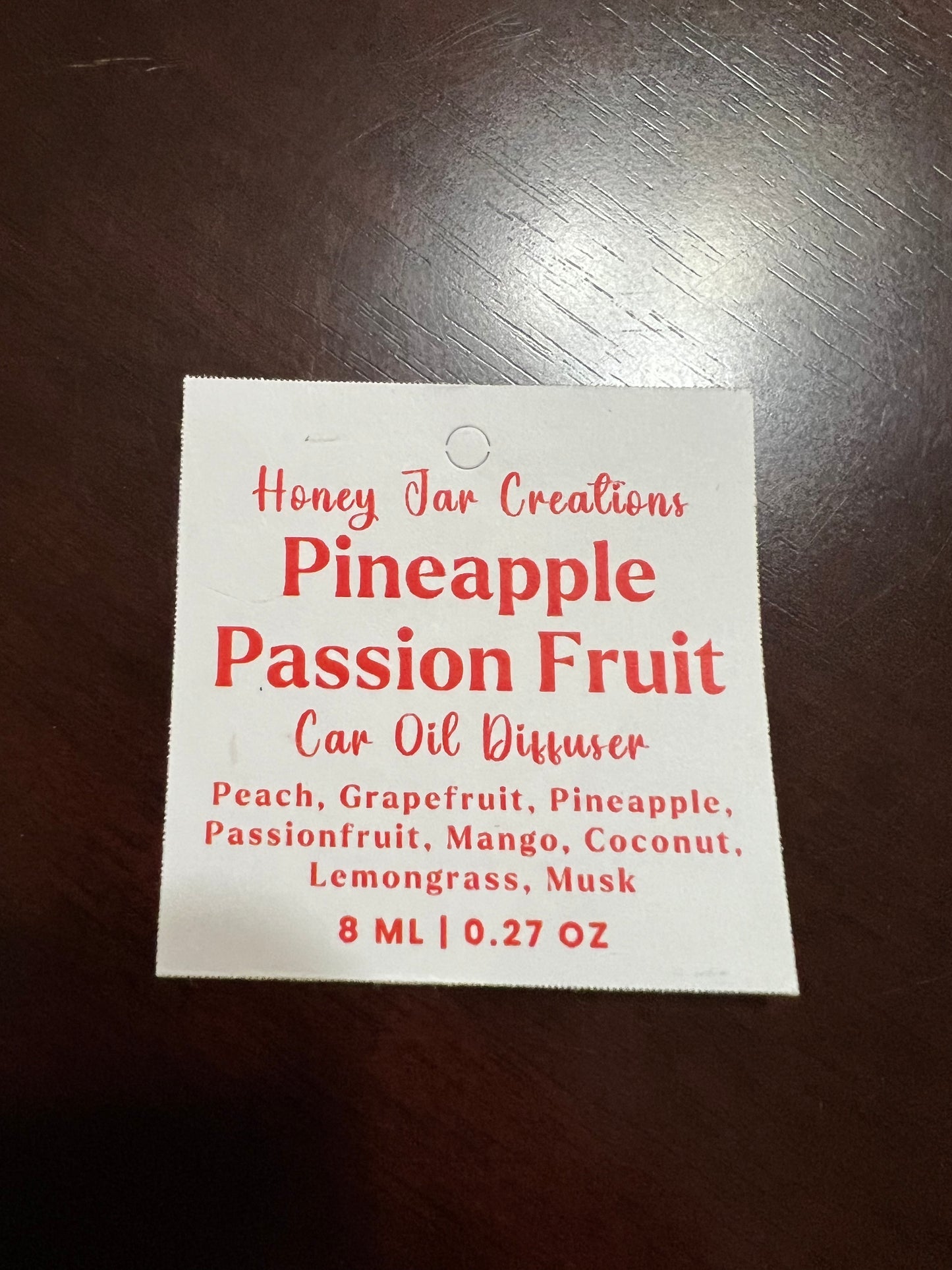 Hanging Car Diffusers- Pineapple Passionfruit