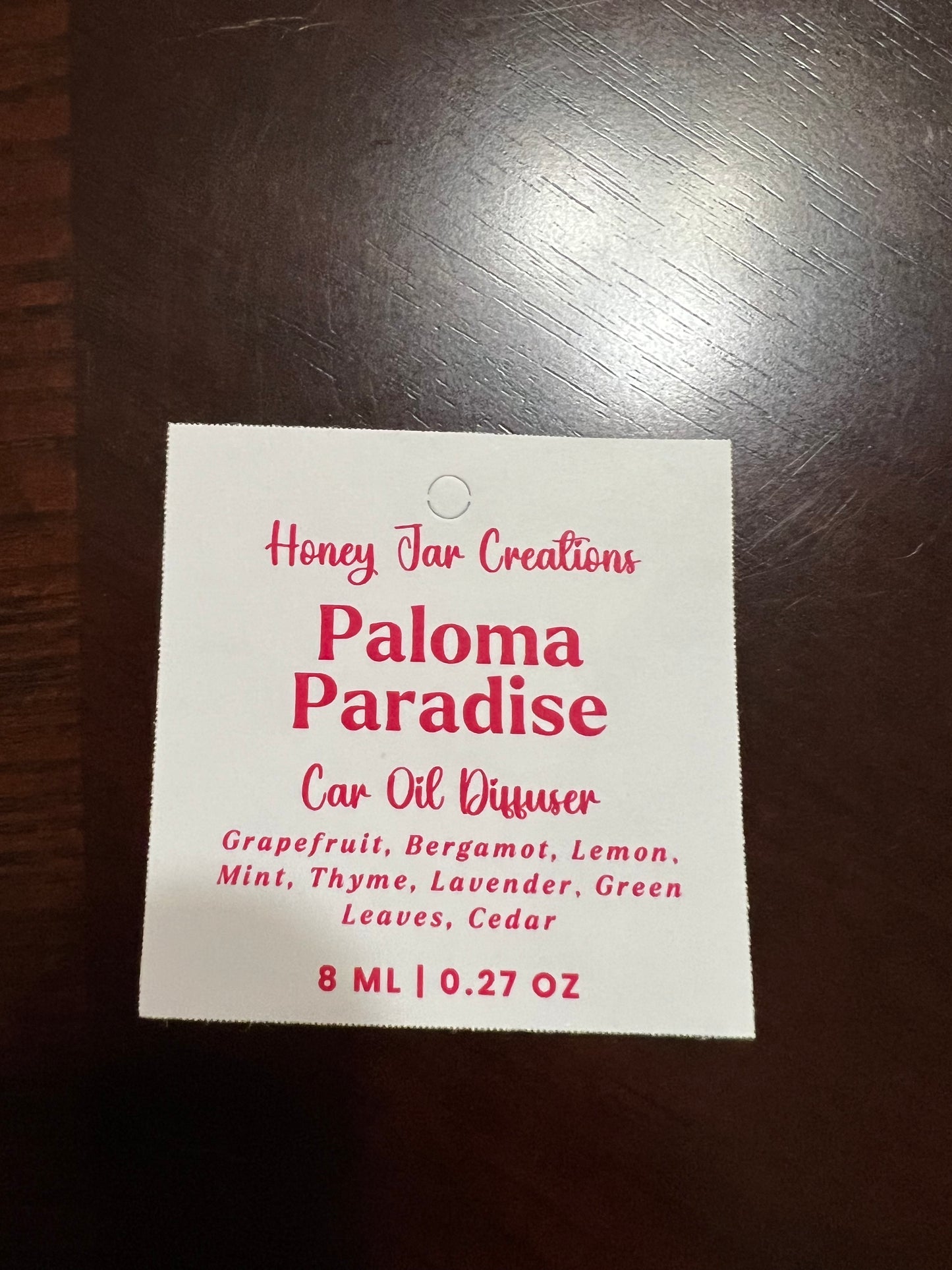 Hanging Car Diffusers- Paloma Paradise