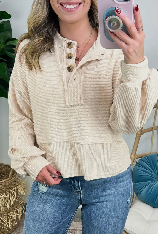 Apricot Corded Texture Top