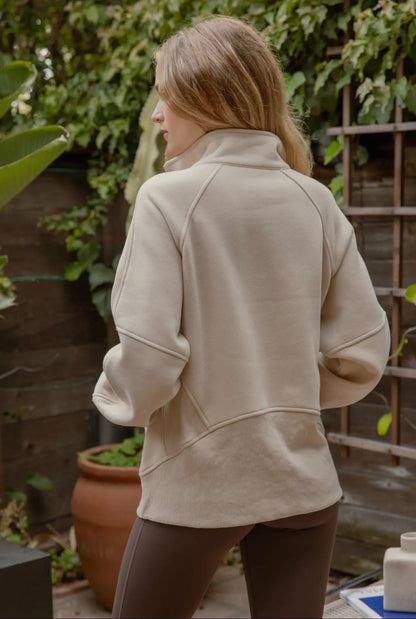 Half Zip Sweatshirt- Khaki