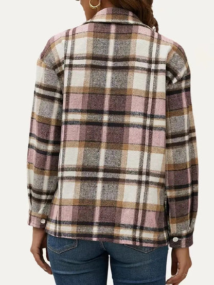 Chic Multi Plaid Collared Button-Up Relaxed Shacket