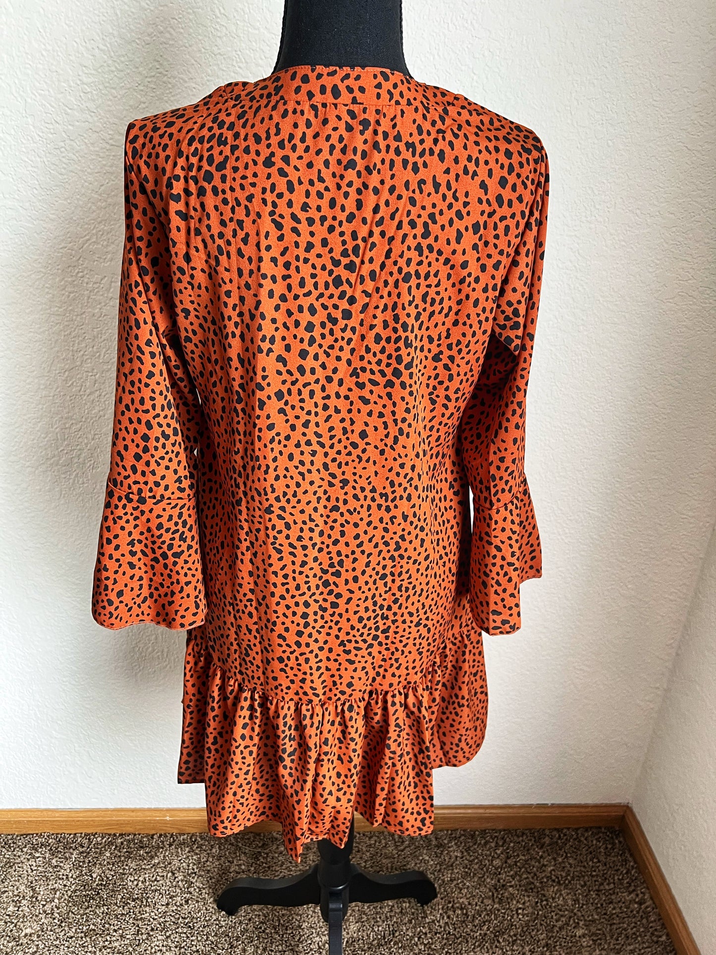 Leopard Print V-Neck Dress