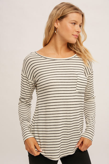 Ditsy Print Contrast Swiss Dot Lace Mixed Stripe Top