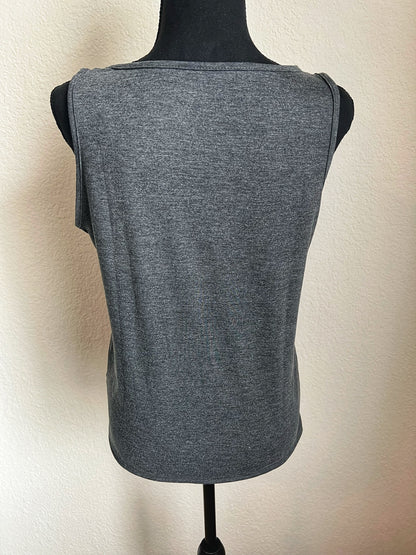 Button Knot Crew Neck Tank Top