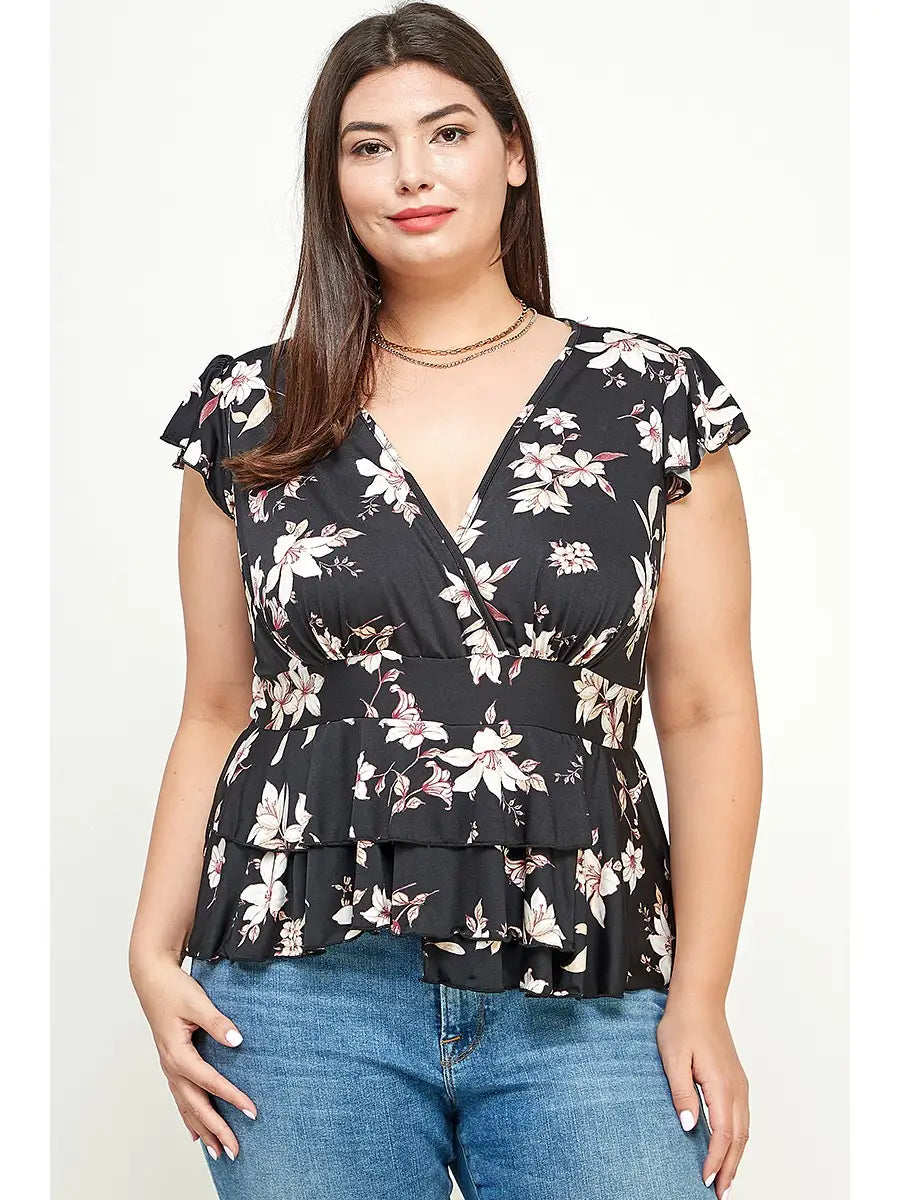 Floral Ruffle Babydoll Top