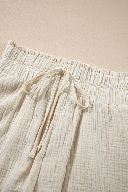 19 Lace Hem Crinkle Gauze Shorts