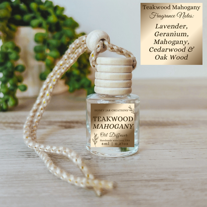 Hanging Car Diffuser- Teakwood Mahogany